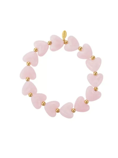 Yehwang Yehwang Hartjes armband | Roze