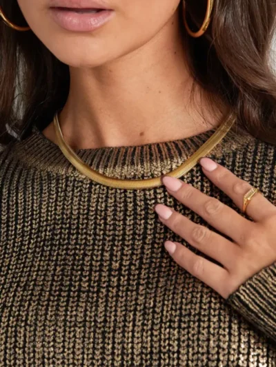 Yehwang Yehwang Ketting plat gevlochten | Zilver