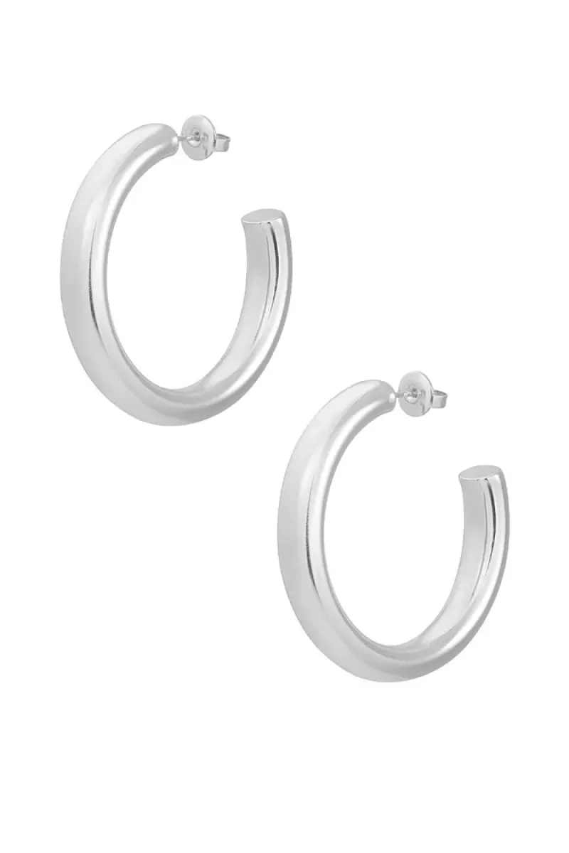 Yehwang Oorbellen basic dik | Zilver 1 Yehwang Yehwang Oorbellen basic dik | Zilver