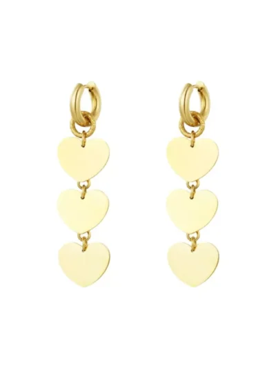 Yehwang Yehwang Oorbellen triple lover | Goud
