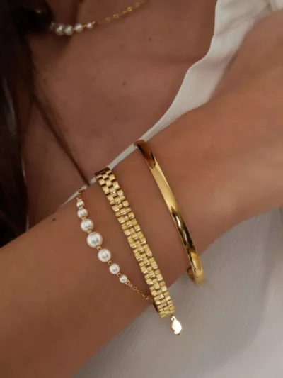 Yehwang Yehwang Parel party armband | Zilver