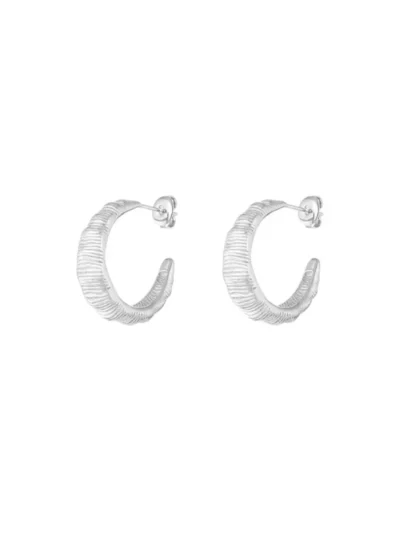 Yehwang Yehwang Textured Hoops oorbellen | Zilver