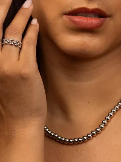 My Bendel My Bendel Brede gevlochten damering | Zilver