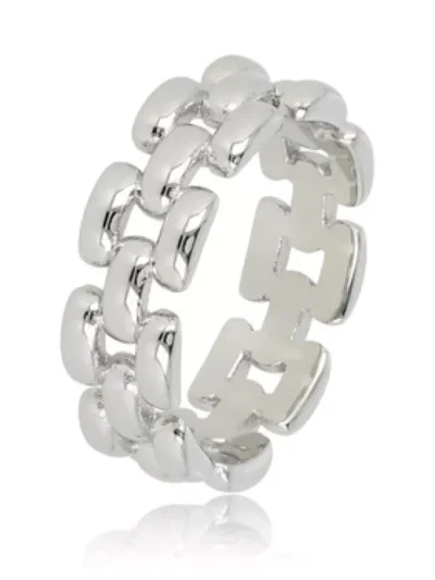 My Bendel My Bendel Brede gevlochten damering | Zilver