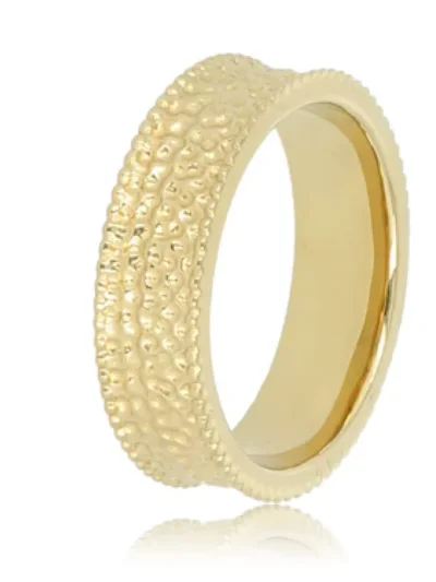 My Bendel My Bendel Brede ring met structuur | Goud