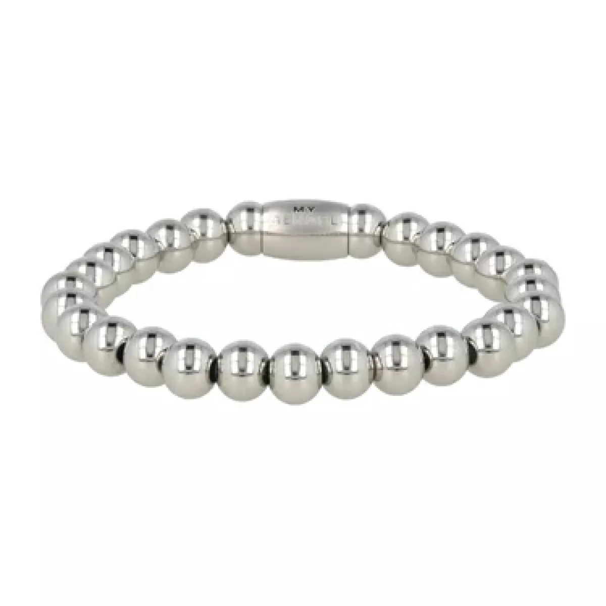 My Bendel Elastische armband grote bol | Zilver 1 My Bendel My Bendel Elastische armband grote bol | Zilver