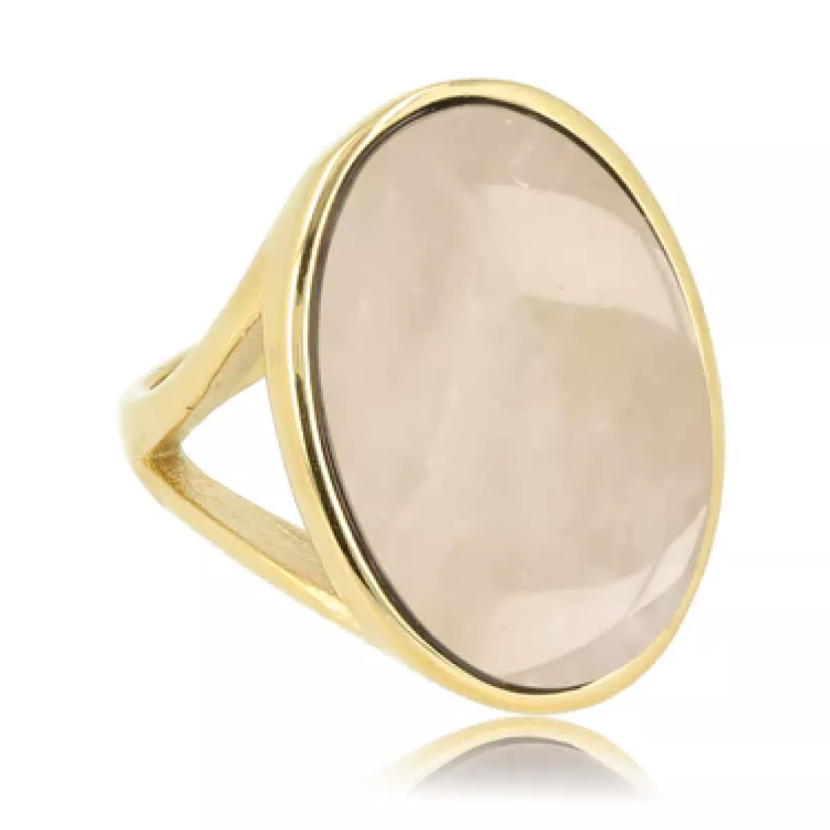 My Bendel Grote ring Rose Quartz | Goud 1 My Bendel My Bendel Grote ring Rose Quartz | Goud