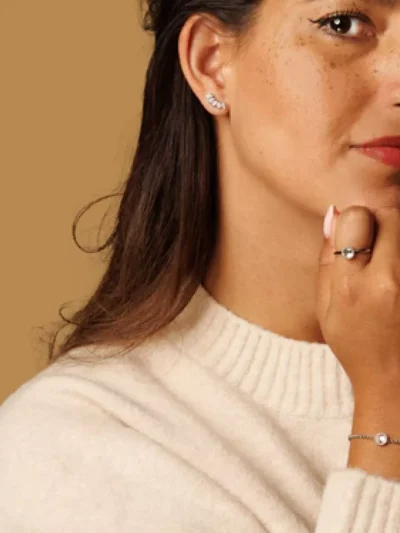 My Bendel My Bendel Ring met witte glassteen | Zilver