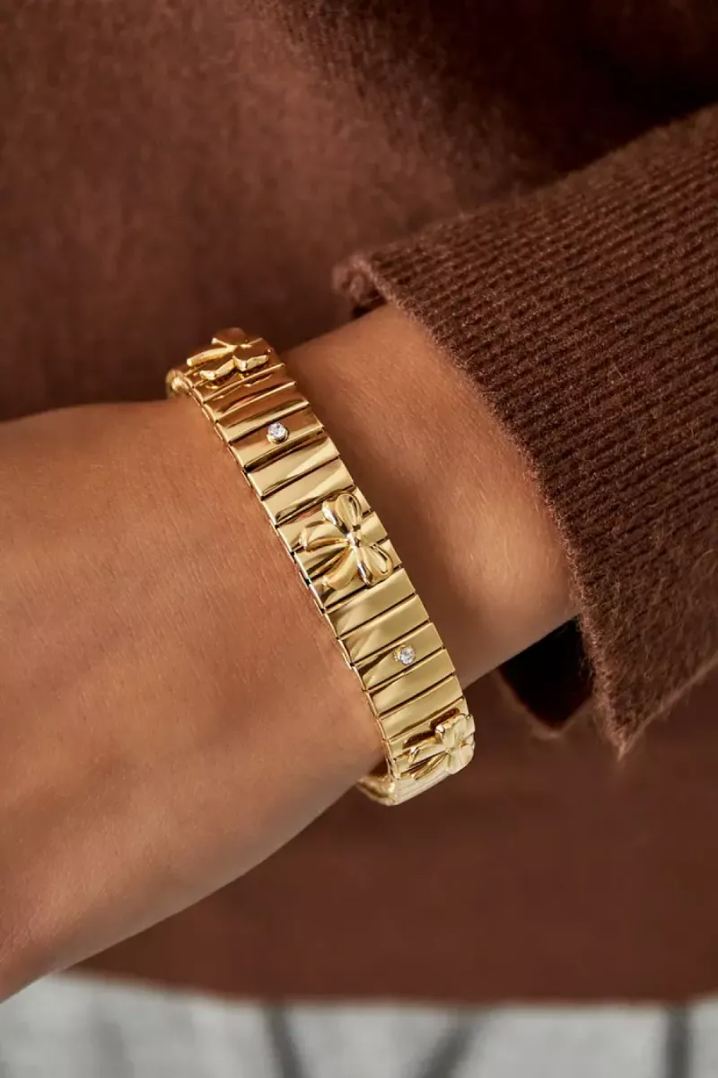 Yehwang Bold bow armband | Goud 2 Yehwang Yehwang Bold bow armband | Goud