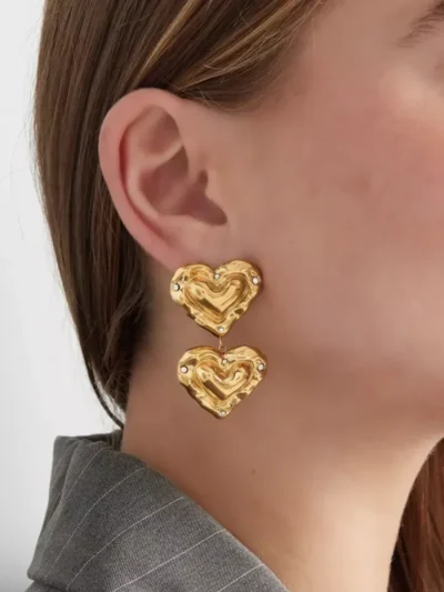 Yehwang Yehwang Bubbly hearts oorbellen | Zilver