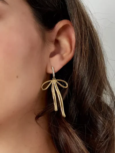 Yehwang Yehwang Diamant strik oorbellen | Zilver