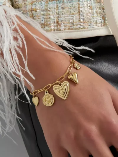 Yehwang Yehwang Heartfelt charms armband | Goud
