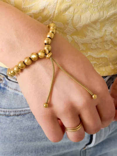 Yehwang Yehwang Holle kralen armband 8mm | Goud