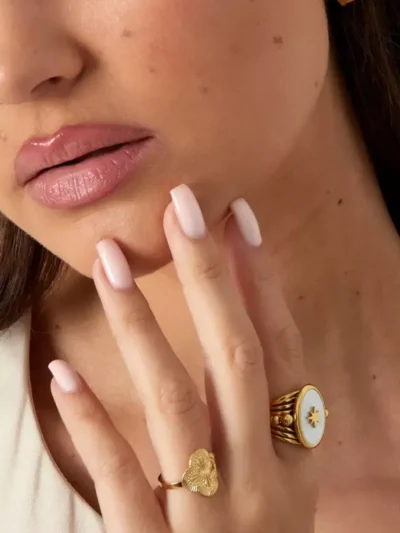 Yehwang Yehwang Klaver ring met structuur | Zilver