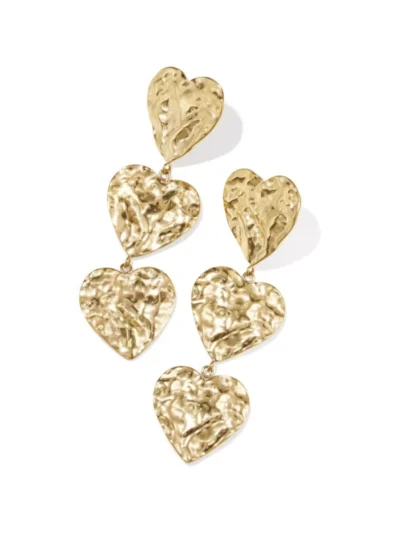 Yehwang Yehwang Oorbellen drie hartjes | Goud