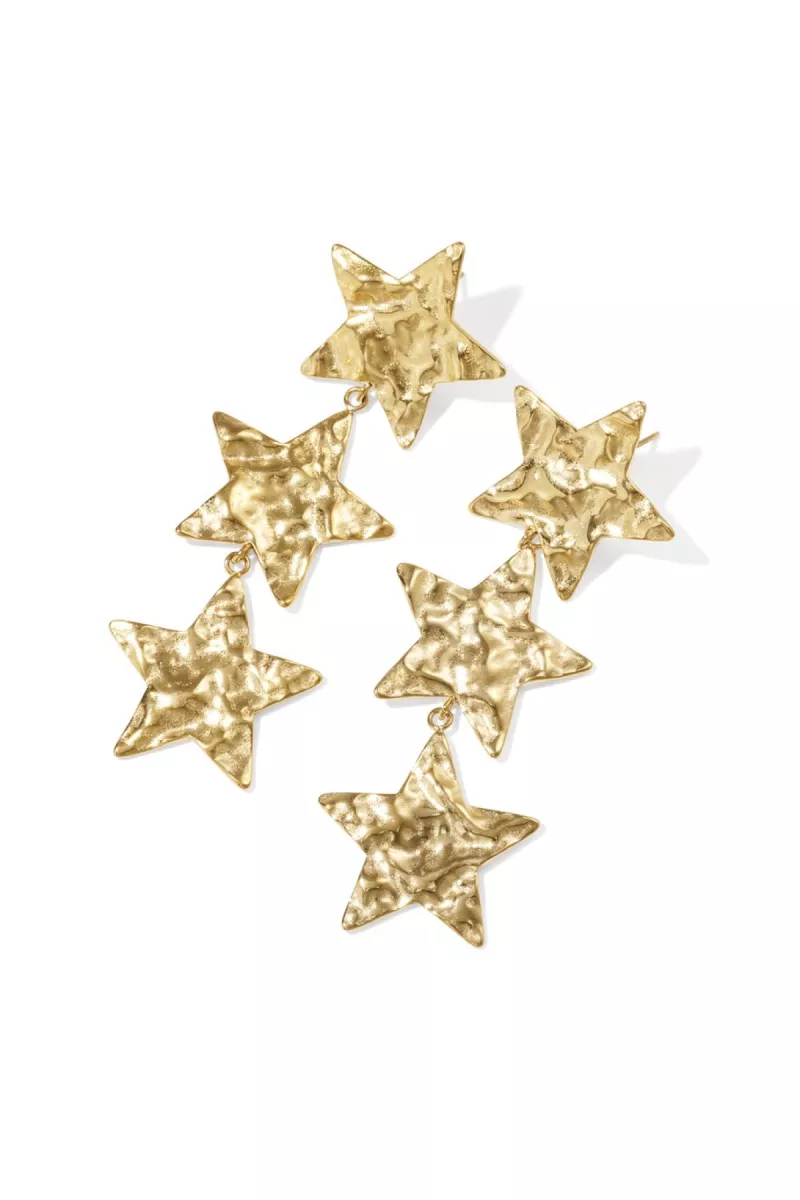 Yehwang Oorbellen drie sterren | Goud 1 Yehwang Yehwang Oorbellen drie sterren | Goud