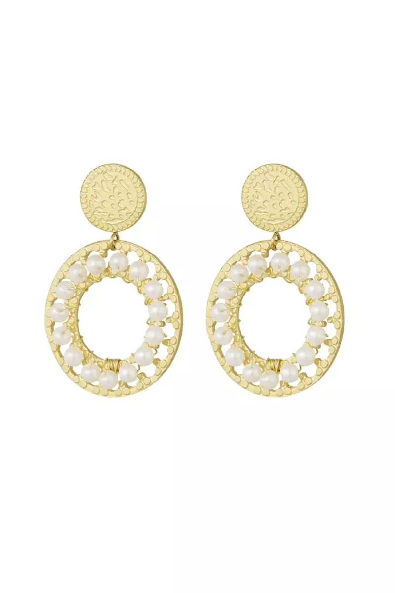 Yehwang Oorbellen dubbele cirkel | Goud 1 Yehwang Yehwang Oorbellen dubbele cirkel | Goud
