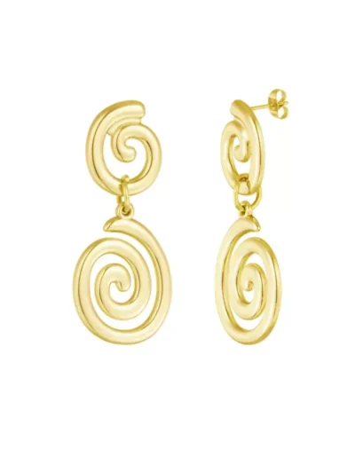 Yehwang Yehwang Oorbellen swirly wave | Goud