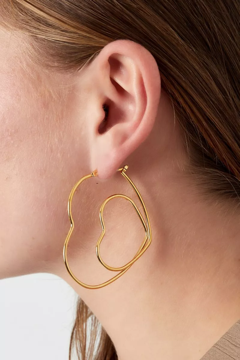 Yehwang pair of hearts oorbellen | Goud 2 Yehwang Yehwang pair of hearts oorbellen | Goud