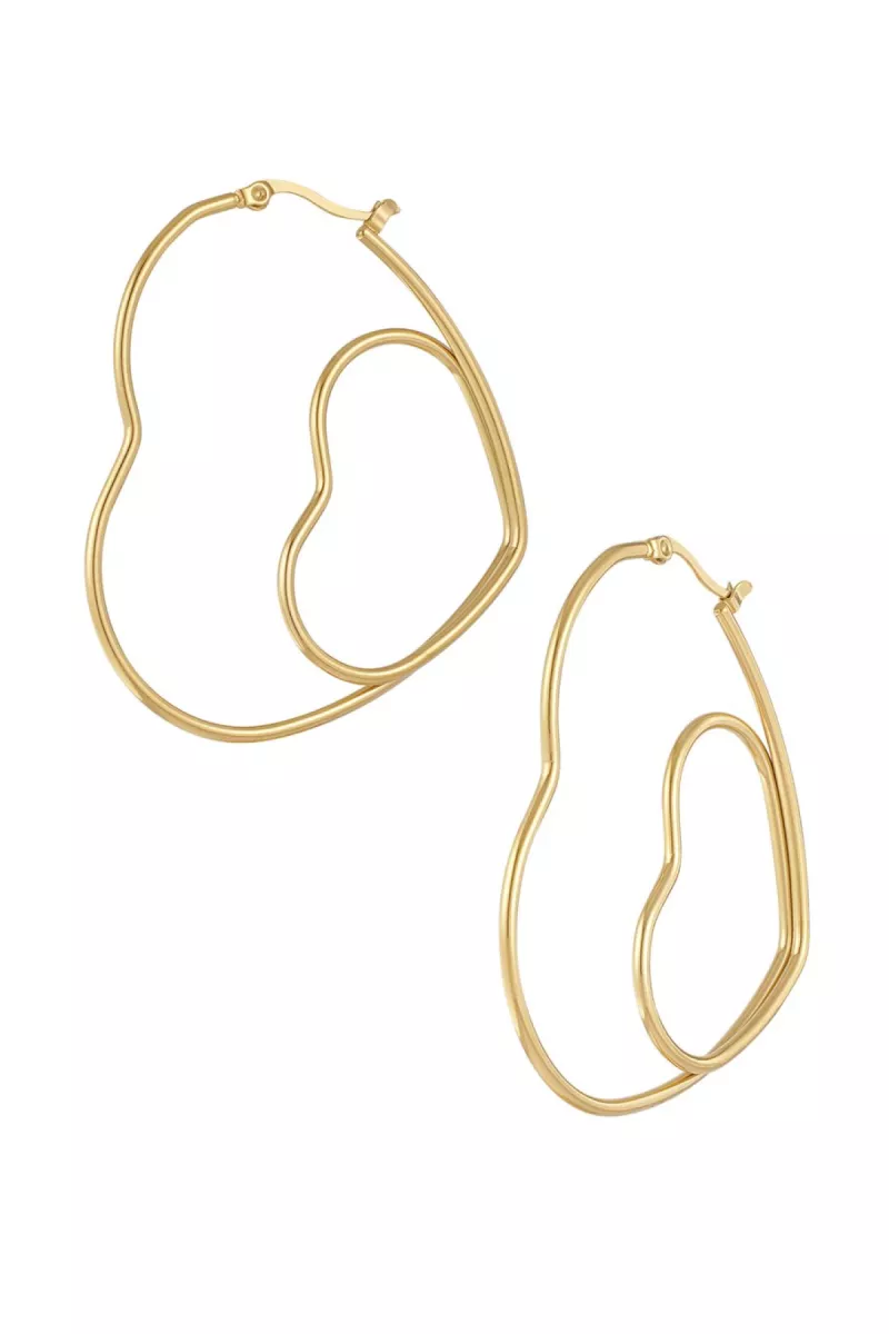 Yehwang pair of hearts oorbellen | Goud 1 Yehwang Yehwang pair of hearts oorbellen | Goud