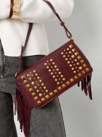 Yehwang Yehwang Schoudertas Geometrisch Punk | Rood