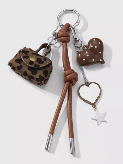 Manoon Manoon Hart luipaardprint tasbedel | Bruin
