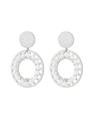 Yehwang Yehwang Oorbellen dubbele cirkel | Zilver