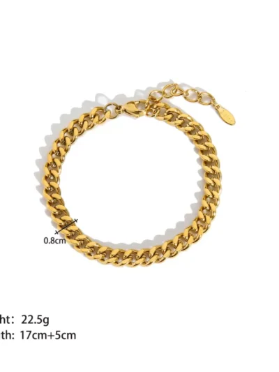 Manoon Manoon Grote schakel armband | Goud