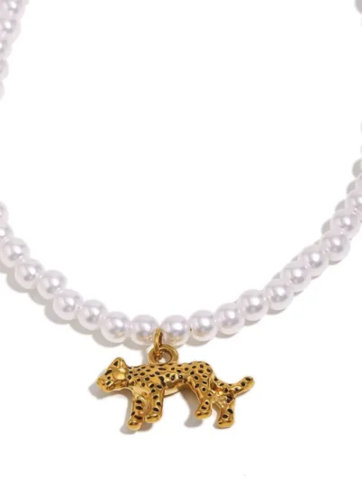 Manoon Manoon Parel ketting tijger | Goud