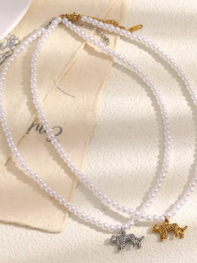 Manoon Manoon Parel ketting tijger | Zilver