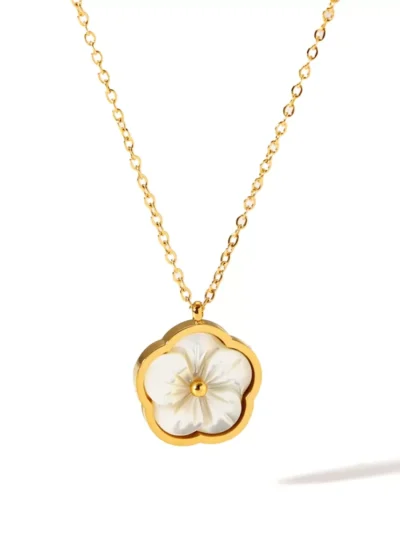 Manoon Manoon Witte bloem ketting | Goud