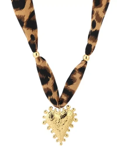 Michelle Michelle Ketting stof hart bolletjes | Goud