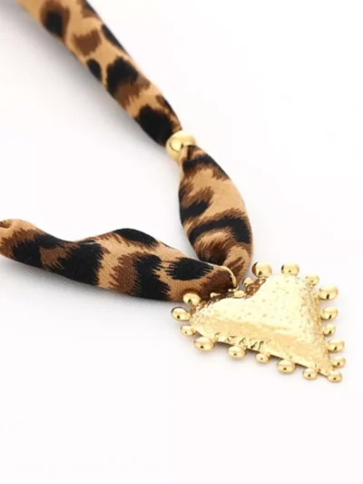 Michelle Michelle Ketting stof hart bolletjes | Goud