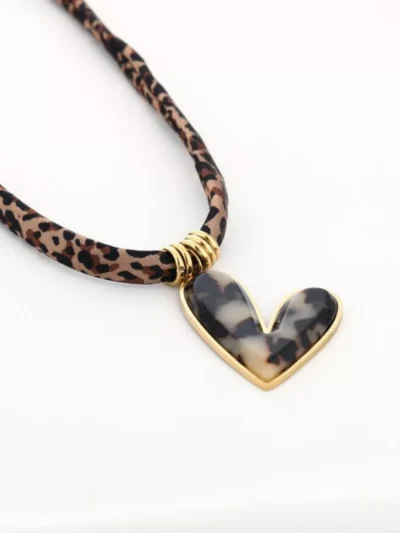 Michelle Michelle Luipaard ketting met hartje | Goud