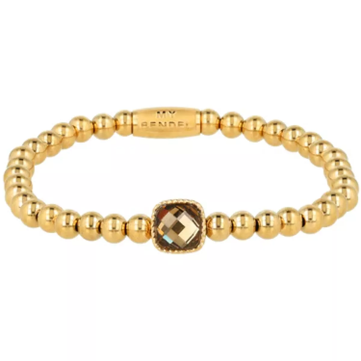 My Bendel Armband Vierkante Kristalglas | Goud 1 My Bendel My Bendel Armband Vierkante Kristalglas | Goud