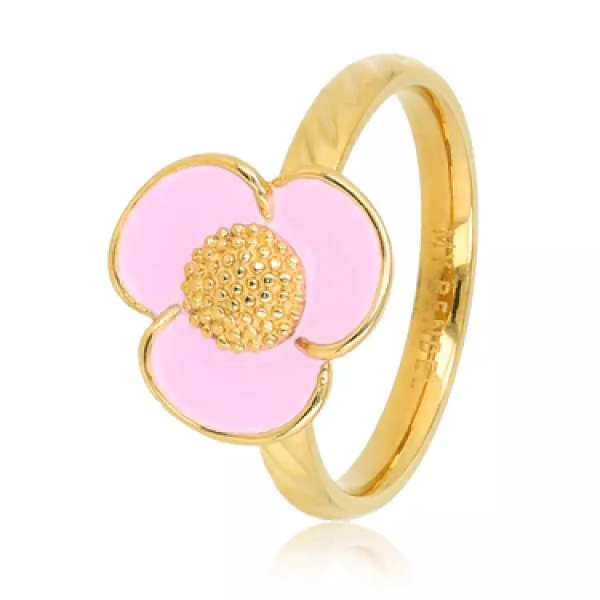 My Bendel My Bendel Bloemen ring met lila Epoxy | Goud