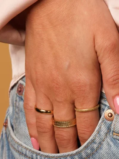 My Bendel My Bendel Brede ring met structuur | Goud