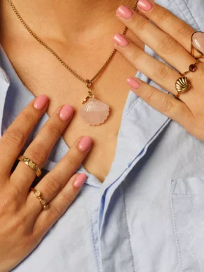 My Bendel My Bendel Grote ring Rose Quartz | Goud