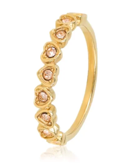My Bendel My Bendel Hartjes Ring Zirkonia Stenen | Goud