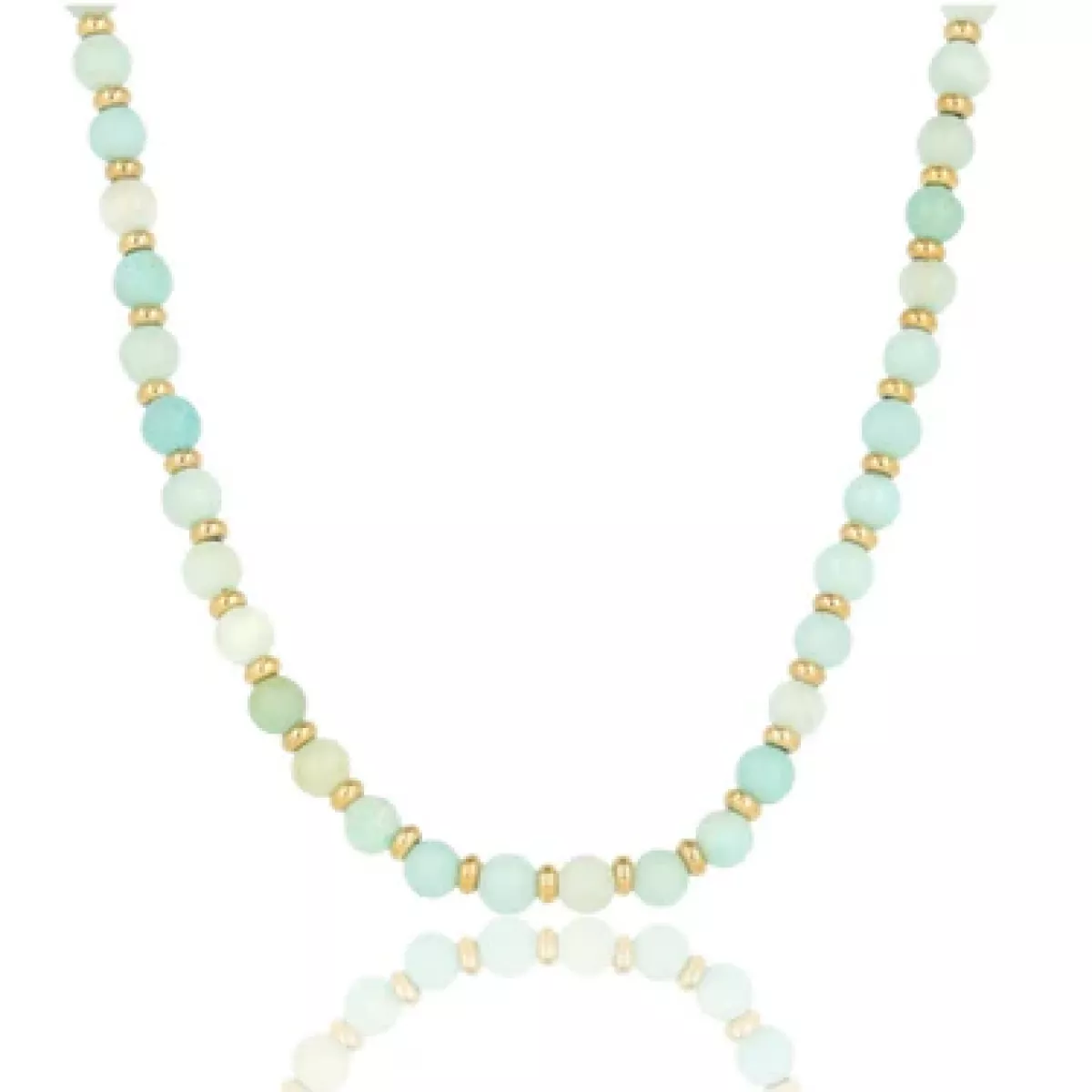 My Bendel Ketting met Amazonite kralen | Goud 1 My Bendel My Bendel Ketting met Amazonite kralen | Goud