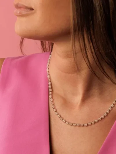 My Bendel My Bendel Ketting met Rose Quartz kralen | Goud