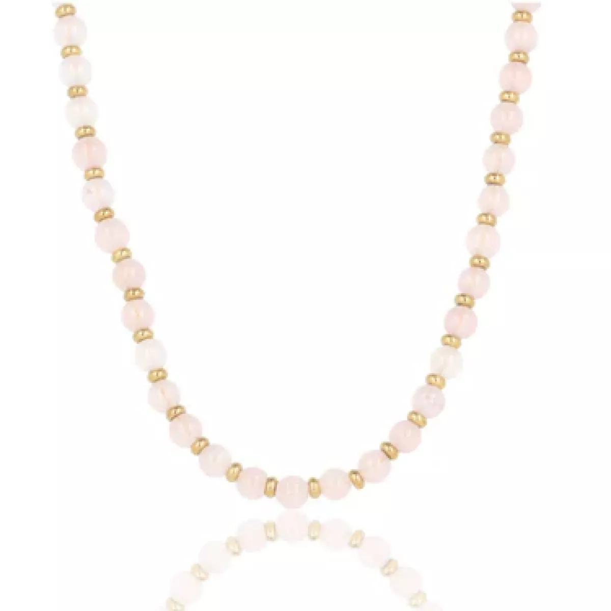 My Bendel Ketting met Rose Quartz kralen | Goud 1 My Bendel My Bendel Ketting met Rose Quartz kralen | Goud