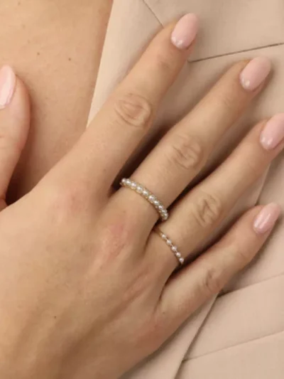 My Bendel My Bendel Ring met kleine witte parels | Goud