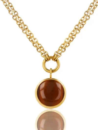 My Bendel My Bendel Tiger eye dubbele ketting | Goud
