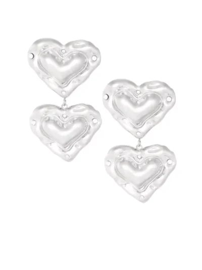 Yehwang Yehwang Bubbly hearts oorbellen | Zilver