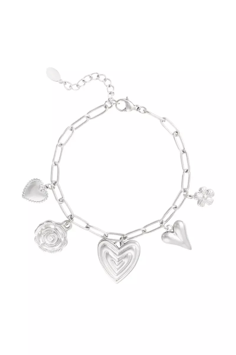 Yehwang Heartfelt charms armband | Zilver 1 Yehwang Yehwang Heartfelt charms armband | Zilver