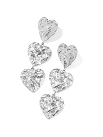 Yehwang Yehwang Oorbellen drie hartjes | Zilver