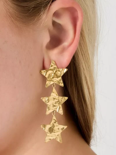 Yehwang Yehwang Oorbellen drie sterren | Goud