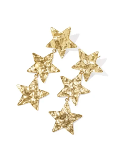 Yehwang Yehwang Oorbellen drie sterren | Goud