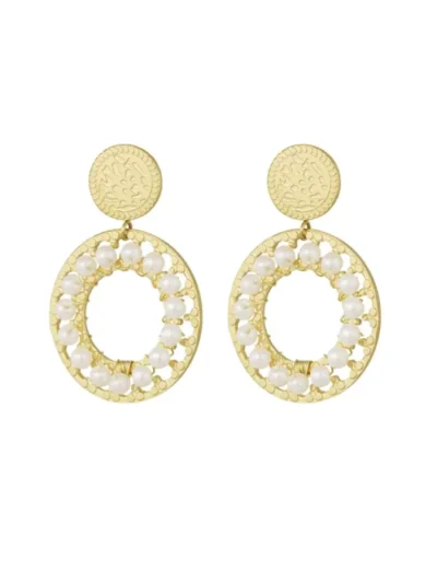 Yehwang Yehwang Oorbellen dubbele cirkel | Goud